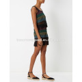 Rainbow Stripe Woven Fringed Hem Top Manufacture Wholesale Fashion Women Apparel (TA4070B)